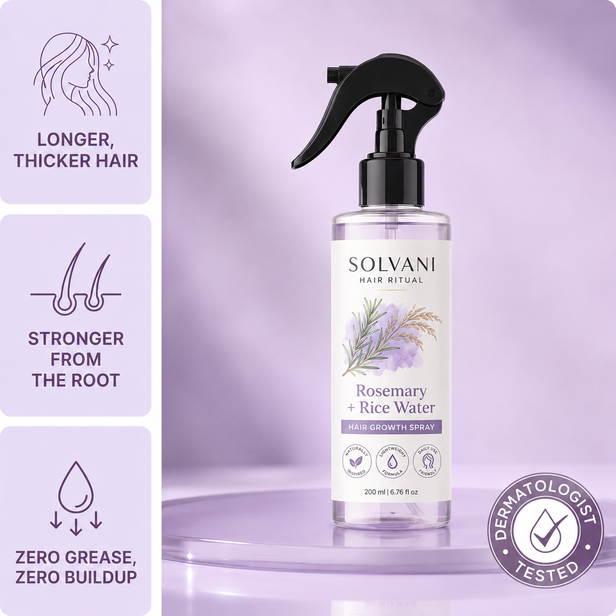 Rosemary + Rice Water Hair Growth Spray